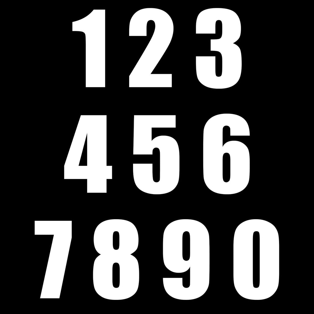 101 Race Numbers 6" White