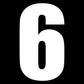 101 Race Numbers 6" White
