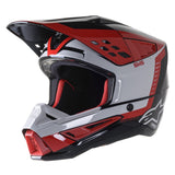 Alpinestars Adult Medium SM5 MX Helmet - Beam Black Gray Red