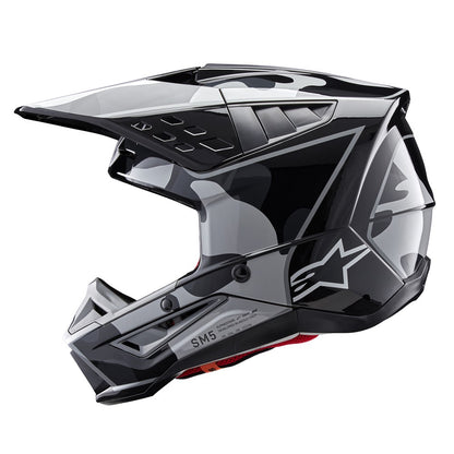 Alpinestars S-M5 Adult MX Helmet - Rover 2 Gloss Black/Silver