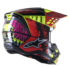 Alpinestars S-M5 Solar Flare Adult MX Helmet - Black/Red Fluoro/Yellow Fluoro