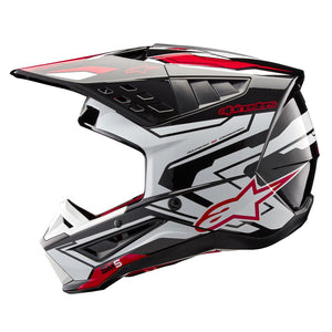 Alpinestars S-M5 Adult MX Helmet - Action 2 Gloss Black/White/Red