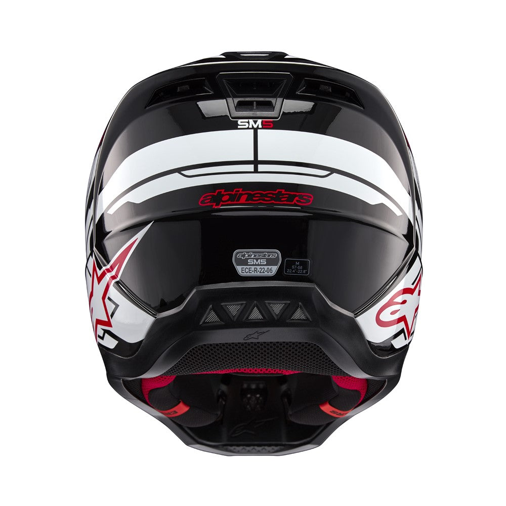 Alpinestars S-M5 Adult MX Helmet - Action 2 Gloss Black/White/Red