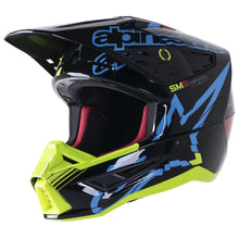 Load image into Gallery viewer, Alpinestars S-M5 Adult MX Helmet - Action Black/Cyan/Yellow