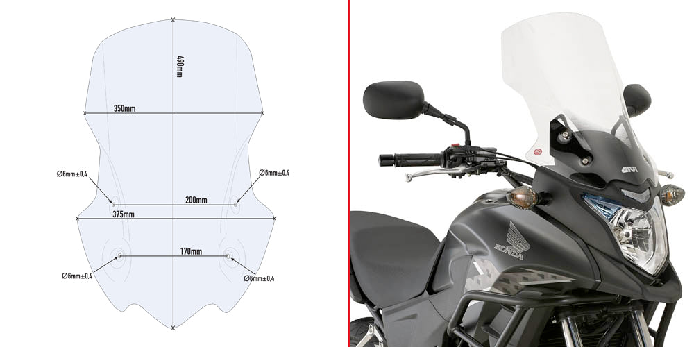 Givi Windscreen Honda CB 500 X '13- - Main Image