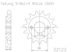 SPROCKET FRONT PSYCHIC KAWASAKI KFX400 03-06 SUZUKI LTZ400 03-12 LTR450 06-10 13T