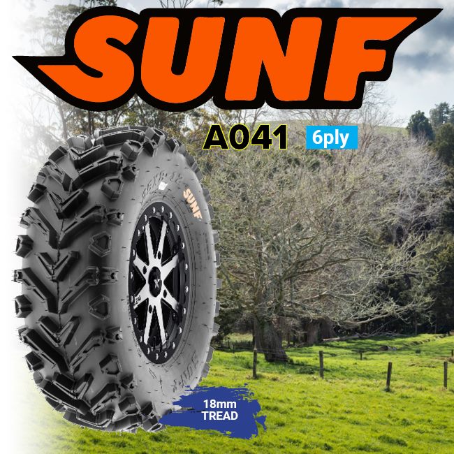 ATV UTV Tyre Set : 25x10x12 : Sun-F A041 : 6 Ply : 4 Tyres