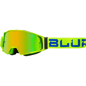 Blur Adult B-20 MX Goggles - Hi-Viz Blue / Red Lens