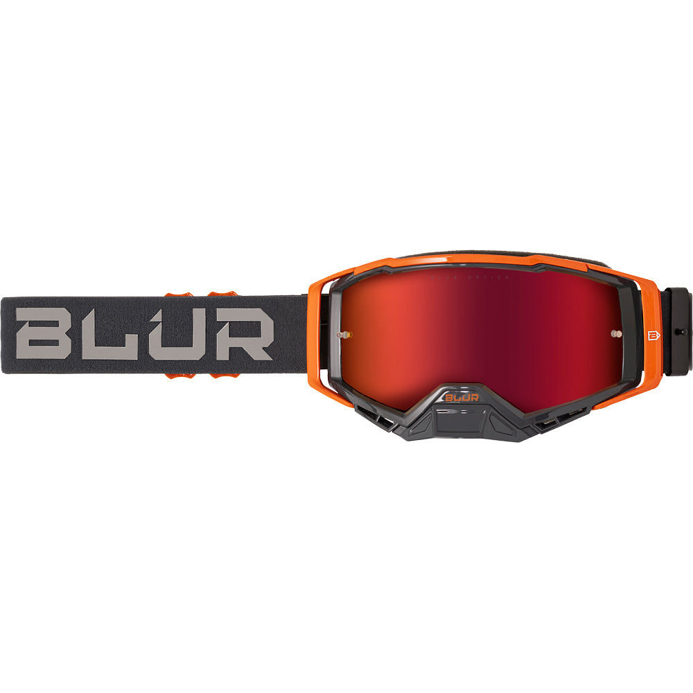 Blur Adult B-40 MX Goggles - Grey/Orange - Orange Lens