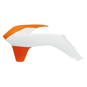 Rtech Radiator Shrouds - KTM 125-500 - SX SXF 13-15 EXC EXCF 14-16 - White Orange