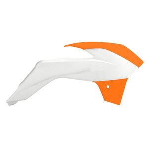 Rtech Radiator Shrouds - KTM 85SX 13-16 TC85 14-15 WHITE ORANGE