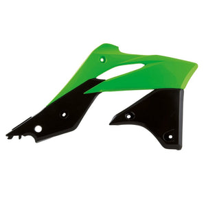 Rtech Radiator Shrouds - Kawasaki KX250F 13-16 - Green Black