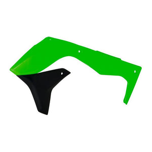 Rtech Radiator Shrouds - KX450F 16-18 FLURO GREEN BLACK