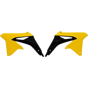 Rtech Radiator Shrouds - Suzuki RMZ250 10-18 - Yellow Black