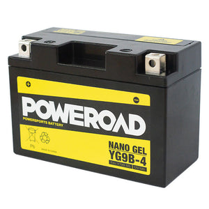 Poweroad : YT9B4 - YT9BBS - CYG9B4 : Nano Gel Motorcycle Battery