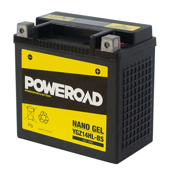 Poweroad : YTX14HLBS - CYGZ14HLBS : Nano Gel Motorcycle Battery