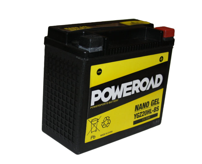 Poweroad : YGZ20HL-BS - YTX20HL-BS : Nano Gel Motorcycle Battery