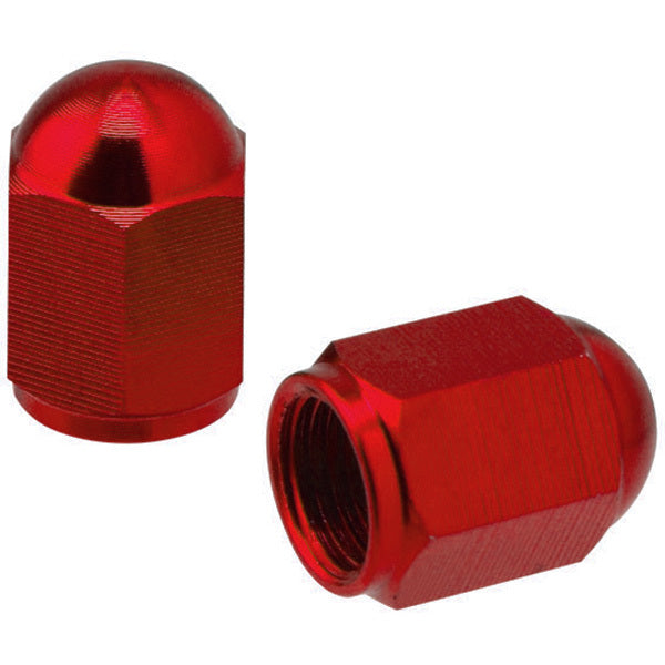 DRC Valve Caps : Aluminum : Red : Pair