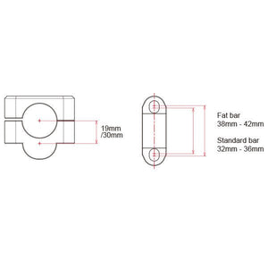 Zeta 19mm Handlebar Riser - 7/8 To 7/8 - Black