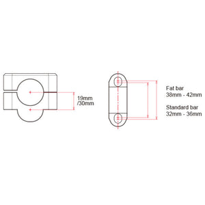 Zeta 19mm Handlebar Riser - Fat Bar to Fat Bar