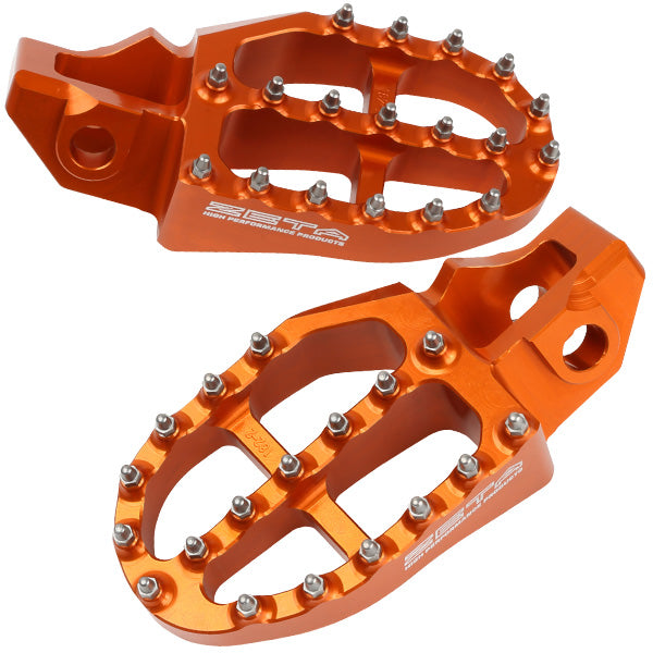 Zeta Alloy Foot Pegs - Beta Husqvarna KTM - Orange