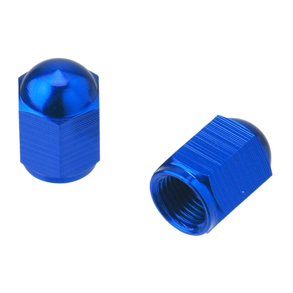 DRC Valve Caps : Aluminum : Blue : Pair