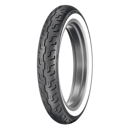 Dunlop 100/90-19 D401 Rear Cruiser Tyre - 57H Bias TL - White Wall