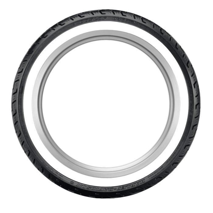 Dunlop 100/90-19 D401 Rear Cruiser Tyre - 57H Bias TL - White Wall