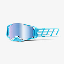 Load image into Gallery viewer, 100% Armega Moto Goggle Oversized Logo Sky - Mirror Blue Lens