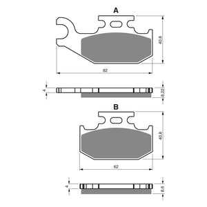 EBC Brake Pads : FA414R Sintered : Suzuki King Quad