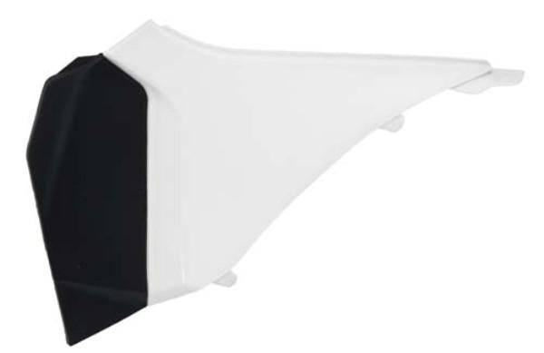 Rtech Left Air Box Cover - KTM SX SXF 11-12 EXC EXCF 12-13 - White Black