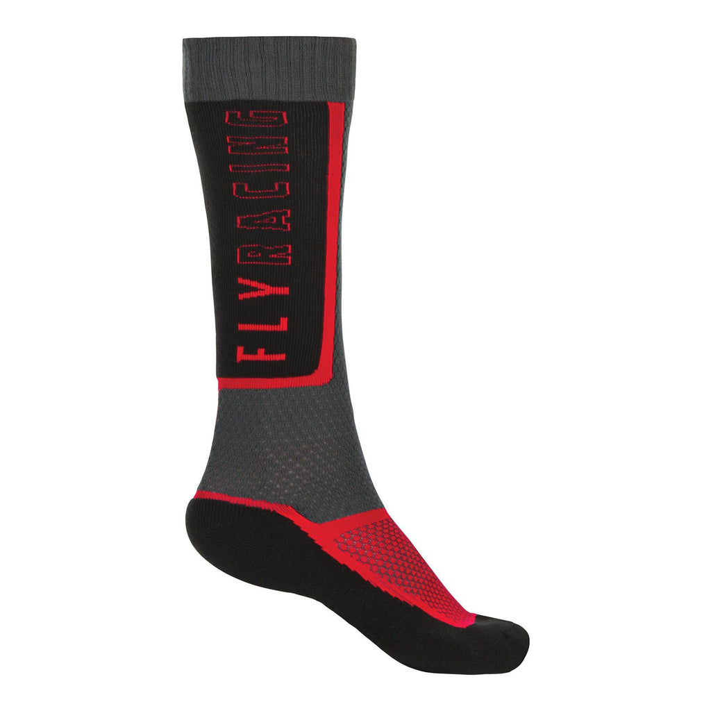 Fly : Adult Small/Medium MX Socks : US5-US9 : Black/Red