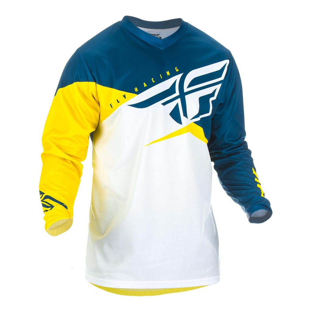 Fly : Adult 2X-Large : F16 MX Jersey : Yellow/White/Navy : SALE