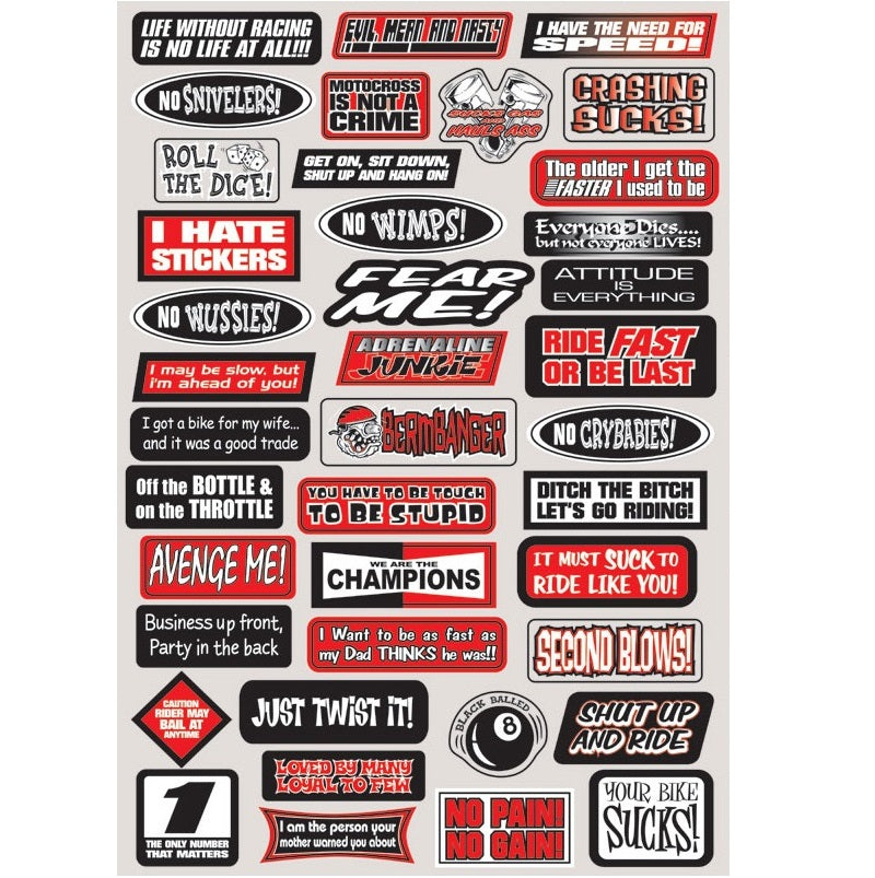 Factory Effex Fun Phrases Sticker Kit - 480mm x 330mm