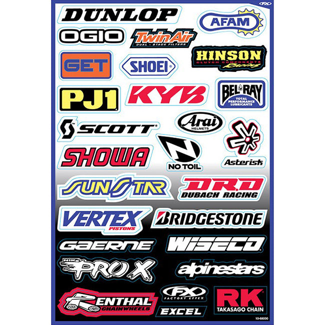 Factory Effex Sponsor Kit Sticker Kit - A - 480mm x 330mm