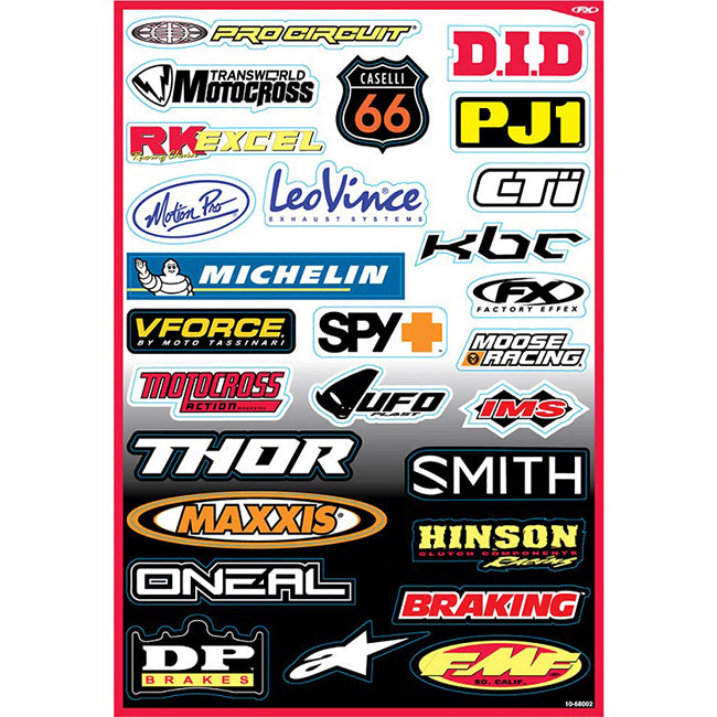 Factory Effex Sponsor Kit Sticker Kit - B - 480mm x 330mm