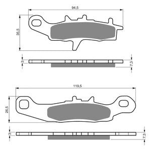 EBC Brake Pads : FA258R Sintered : Kawasaki KX85 KL250 : Suzuki