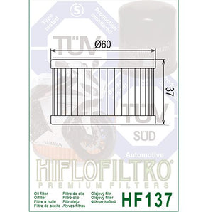 Hiflo : HF137 : Suzuki DR650 : Oil Filter