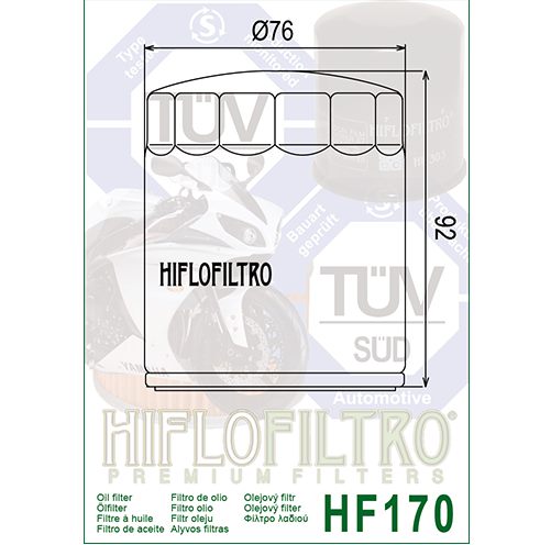 Hiflo : HF170 : Buell Harley Davidson : Black Oil Filter