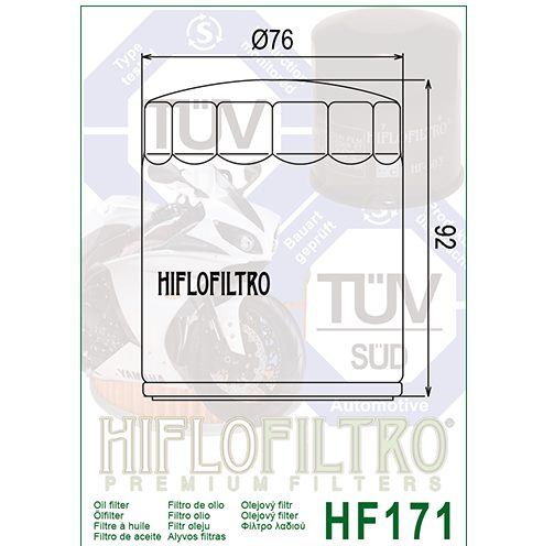 Hiflo : HF171 : Buell Harley Davidson : Black Oil Filte