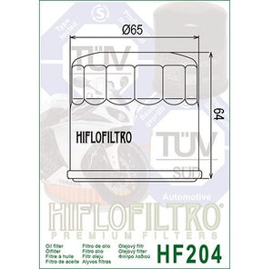 Hiflo : HF204 : Honda Kawasaki Suzuki Triumph Yamaha : Oil Filter