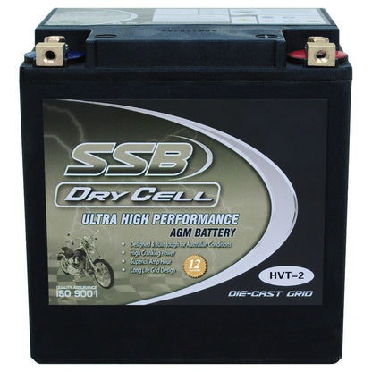 SSB AGM Ultra High Performance Motorcycle Battery - HVT-2