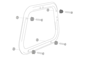 SW MOTECH QUICKLOCK EVO SIDE CARRIER ADAPTER-AERO ADAPTER KIT TO MOUNT AERO ABS CASE LEFT/RIGHT SIDE