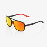 100% Kasia Soft Tact Black - HiPER Red Multilayer Mirror Lens Sunglasses