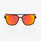 100% Kasia Soft Tact Black - HiPER Red Multilayer Mirror Lens Sunglasses