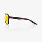 100% Kasia Soft Tact Black - HiPER Red Multilayer Mirror Lens Sunglasses