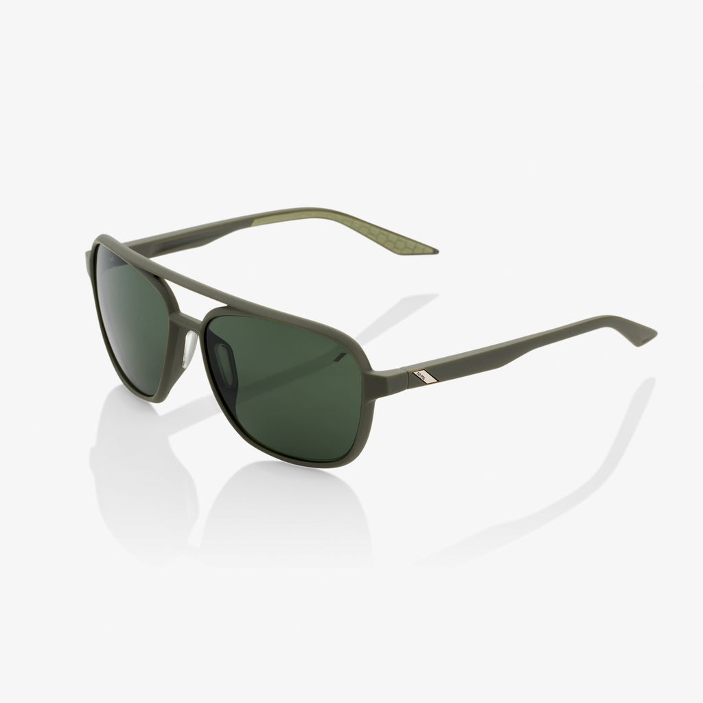 100% Kasia Soft Tact Army Green - Grey/Green Lens Sunglasses