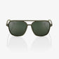 100% Kasia Soft Tact Army Green - Grey/Green Lens Sunglasses