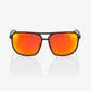 100% Konnor Soft Tact Black Sunglasses - HiPER Red Multilayer Mirror Lens