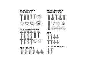 BODY PANEL FASTENER BOLT PACK PSYCHIC KTM 125SX 250SX 250SXF 350SXF 450SXF 07-10 200XC 250XC 300XC